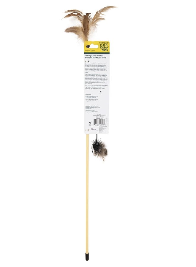 بت زون لعبة قطط تفاعلية من بيت زون، عصا النمر، لعبة ريش مع صوت خشخشة ونعناع بري، عبوة من قطعة واحدة - Image 4